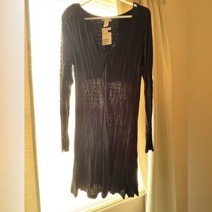H&M Shimmering Black Long Sleeve Dress